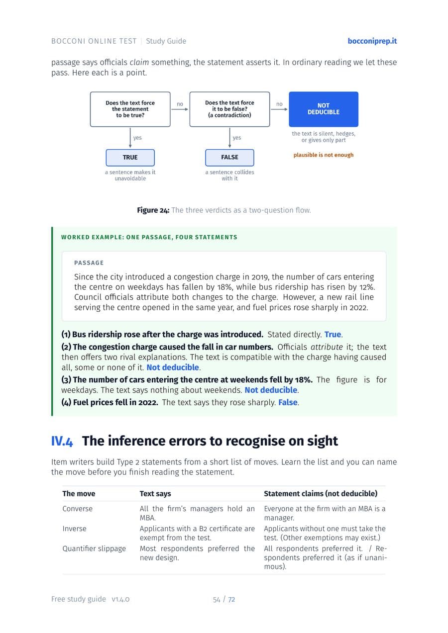A page from Part IV, Critical Thinking: the three verdicts and a worked passage